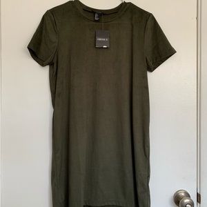 Green Suede T-shirt dress from Forever 21